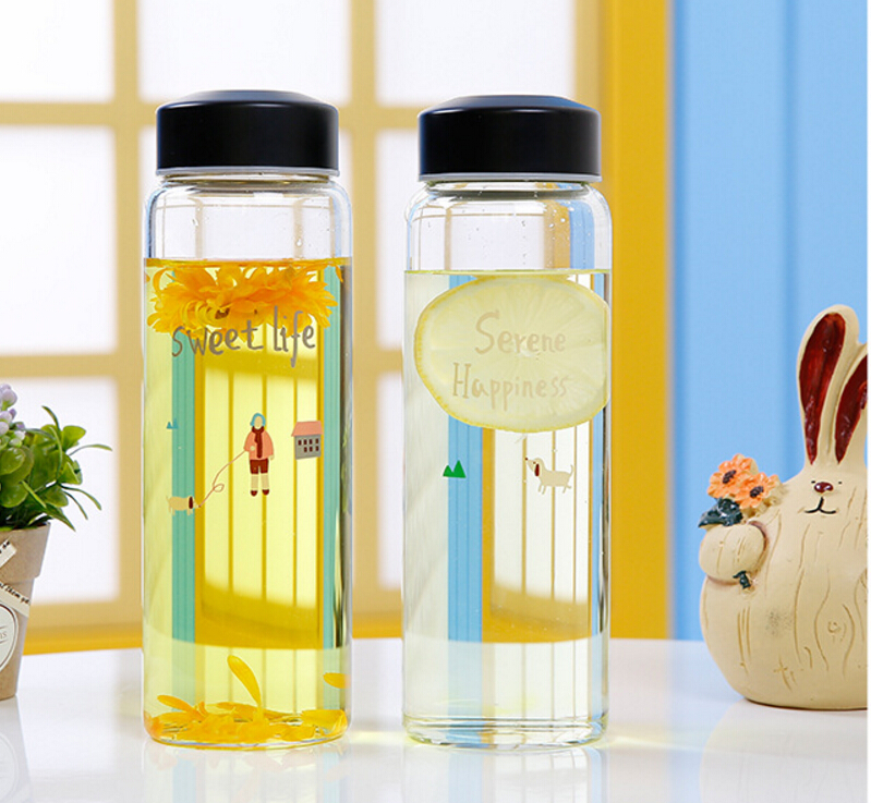 Botol Minum Tumbler Kaca 450ml Random Motif Botol Minum Tumbler Kaca 450ml Random Motif